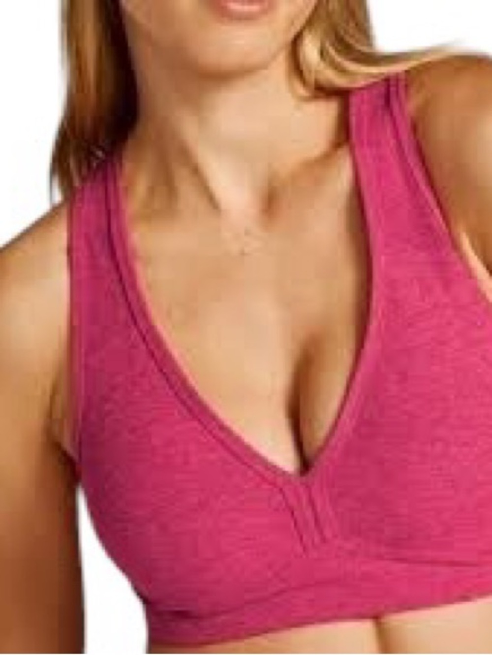 Beyond Yoga Women’s Salmon color V-Neck Wireless Bra